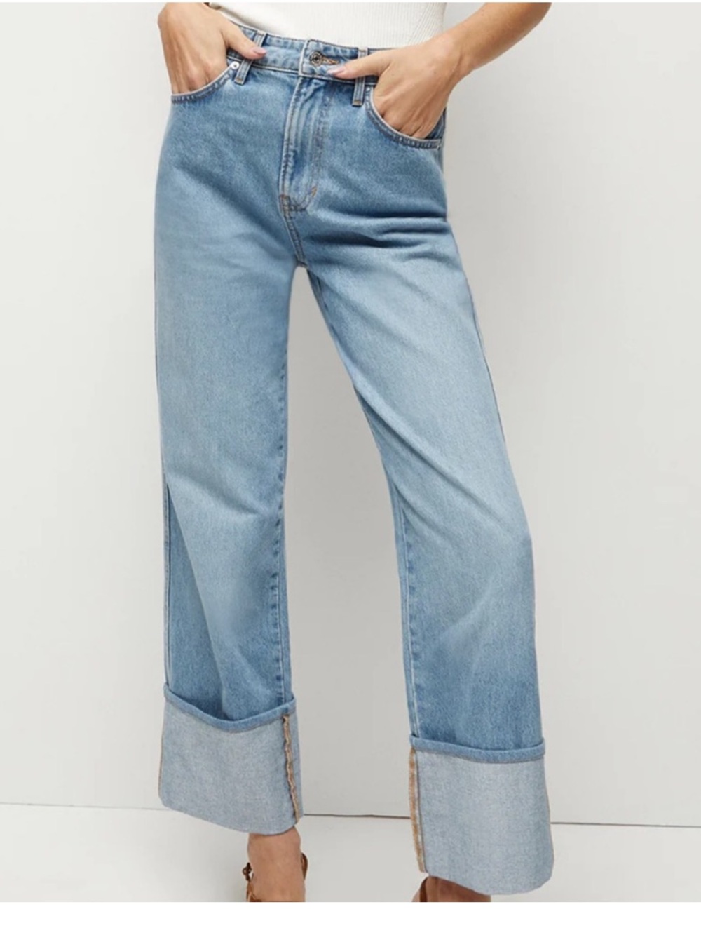 Veronica Beard Dylan High Rise Full Length Cuffed Jeans
